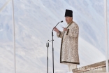 Mawlana Hazar Imam addresses the Jamat during the Diamond Jubilee Darbar at Taus, Yasin