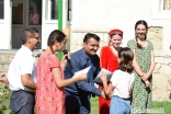 Participants receive certificates upon completion of the summer Makerspace Lab programme from Zuloby Mamadfozilov, AKES Tajikistan's CEO, and the programme facilitators, Faith Harron and Allison Armstrong.