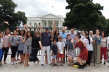 Jamati members stand with the Fanous outside the White House in Washington, DC. JG/TheIsmaili.org