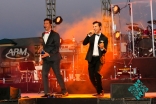 Salim and Sulaiman Merchant perform on stage at the Jubilee Concert in Houston