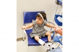 Alesha Kajani, brave and confident, at one of many hospital visits.