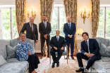 Mawlana Hazar Imam with Prince Amyn, Princess Zahra, Prince Rahim, Prince Hussain, and Prince Aly Muhammad on Imamat Day, 11 July 2022.