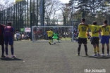 A penalty shootout takes place during the football competition at the European Sports Festival 2019.