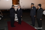 Mawlana Hazar Imam is received by Shri Sanjay Verma, Chief of Protocol, upon arriving in New Delhi.