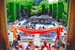 The performing stage under the portal entrance in the courtyard.