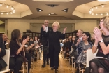 Former Canadian Prime Minister Kim Campbell enters the Ismaili Centre social hall with Ismaili Council President Malik Talib. Azim Verjee