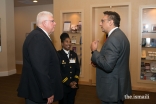 Chief Williford of College Park, Chaplain McKenzie, and Murad Abdullah, President of the Ismaili Council for the Southeastern United States at the Eid Appreciation Tea in Fayetteville.