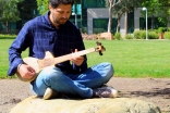 Maruf Noyoft with his rubab.