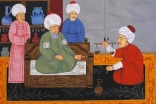 In this miniature from a 17th century Ottoman manuscript of the Canon of medicine by Avicenna, a physician prepares medicine for the treatment of patient.