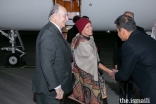 Mawlana Hazar Imam and Princess Zahra are welcomed to Ottawa by Ameerally Kassim-Lakha, President of the Ismaili Council for Canada, on behalf of the Canadian Jamat.