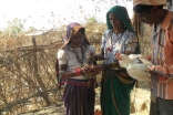 Providing door step service - A Pashu Sakhi giving a vaccination shot