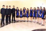 The Ismaili Muslim Youth Choir in the Plano Jamatkhana lobby for its performance.