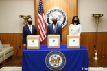 From left to right: Murad Ajani, President, Ismaili Council for Southwestern US; The Honorable Mayor Sylvester Turner, City of Houston; Shenila Momin, Chairperson Focus Humanitarian Assistance USA