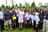 Aga Khan Park volunteers gather with Leila Keshavjee, who carried the Pan Am flame. Ismaili Council for Canada