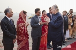 Mawlana Hazar Imam in conversation with Ismaili Council for India Vice-President Munir Merchant, before his departure from Mumbai, completing a 10-day Diamond Jubilee visit to India.