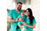 Tanya Lutfeali Lalani and Alykhan Lalani with their baby Aryaan.