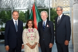 AKDN Resident Representative Dr Mahmoud Eboo and his wife Karima, Chief Guest Senator Peter Harder, and Ismaili Council President Malik Talib at the Imamat Day reception. AKDN / Safiq Devji