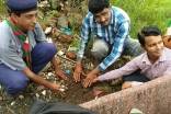 Preparing to plant trees at Silvaasa to mark the anniversary of India&#039;s independence. Ismaili Council for India