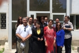 Dr. Talib (front blue) with community health promotors, volunteers, and AKHS physician leads at the Rushan Village in Gorno-Badakhshan Autonomous Oblast, Tajikistan.