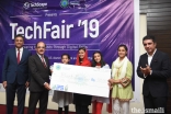 Anusha Sadruddin, Maliha Ali, Shabina Shah, and Muskan Nisar from the Aga Khan Higher Secondary School in Hunza were awarded a prize for their Book Buddies application.