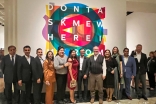 Elected officials, leadership from the Orlando Museum of Art, and members of the Ismaili Council for Florida at the entrance of the gallery.