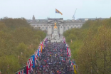 Thousands of well-wishers gathered near Buckingham Palace to catch a glimpse of the newly-crowned King and Queen.