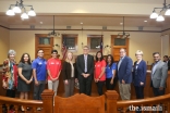 Aga Khan Youth and Sports Board for USA Chairman Sean Hassan along with members of the local Ismaili Council leadership attending the presentation of the Proclamation with the Williamson County elected officials.