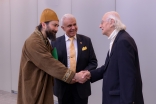 Pir Zia Inayat-Khan greets Leslie Gabriel Mezei, Holocaust survivor and Minister of the Universal Worship Service. Vazir Karsan