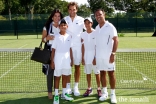 From left: Yannik and his family with Roger Federer