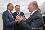 Mawlana Hazar Imam is received by Dr Mahmoud Eboo, AKDN Resident Representative for Canada, and Ambassador Marc-André Blanchard, Canada’s Permanent Representative to the United Nations, upon his arrival in Ottawa.