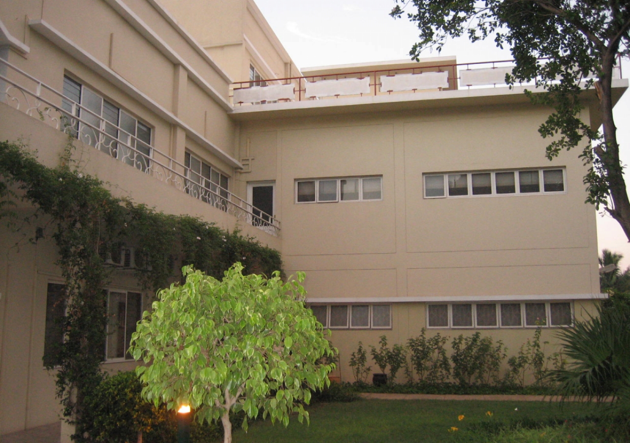 A view of the Maputo Jamatkhana from its garden area.  