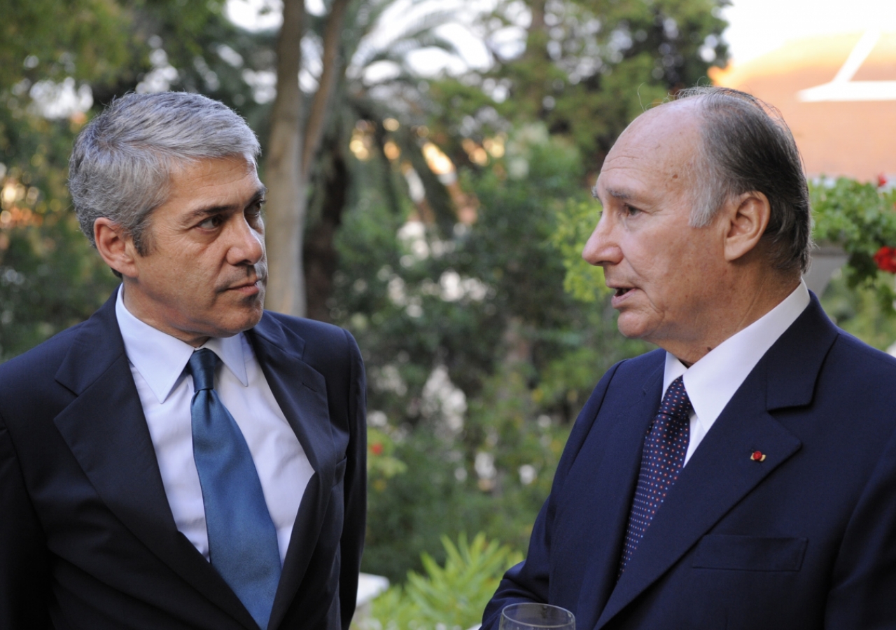 Mawlana Hazar Imam in conversation with the Prime Minister of the Portuguese Republic, José Sócrates. 