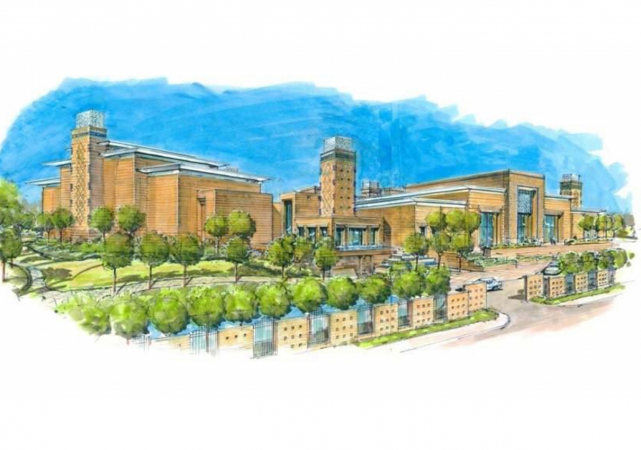 Artists impression of the Ismaili Centre, Dushanbe