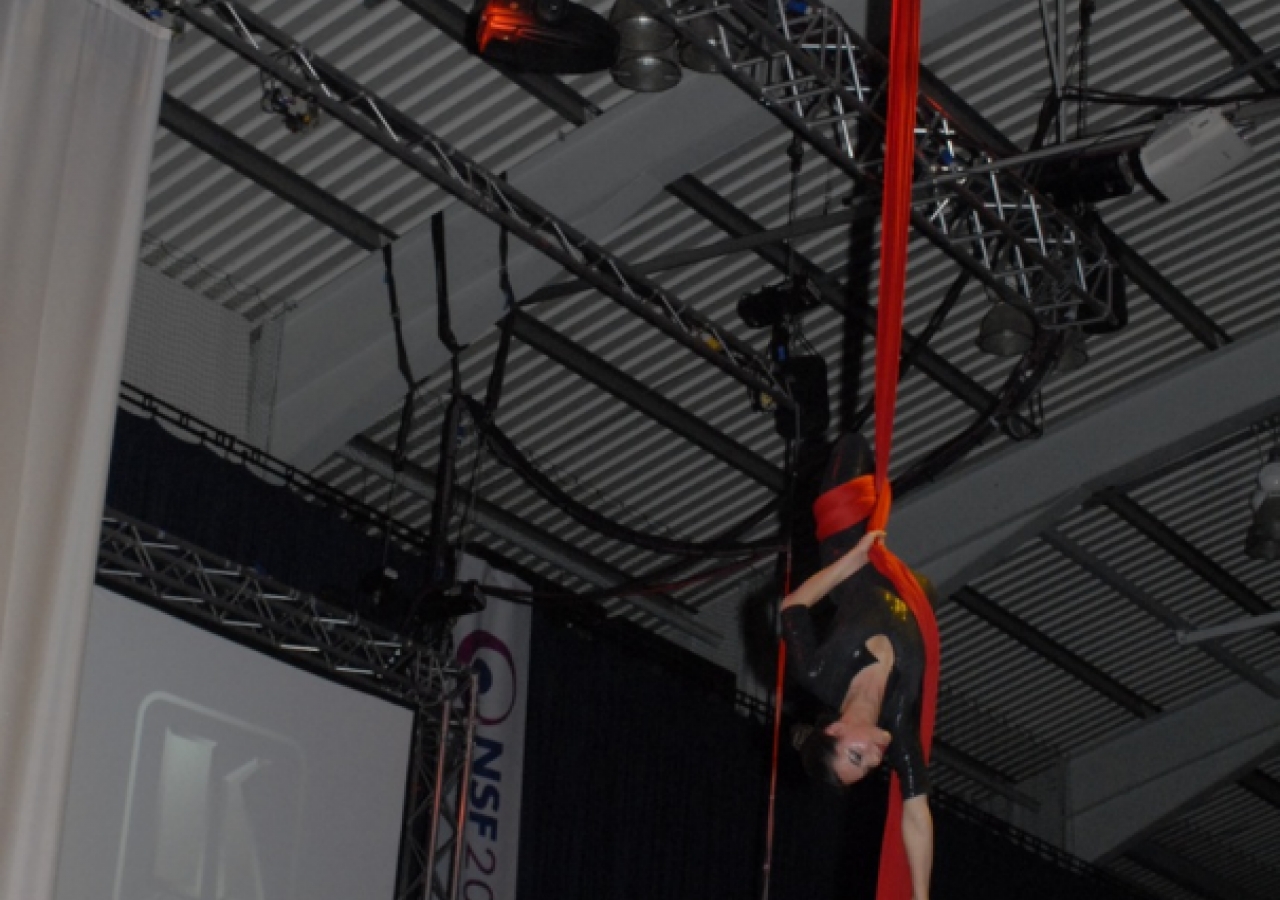 Acrobats performing at the NSF 2010 awards ceremony.