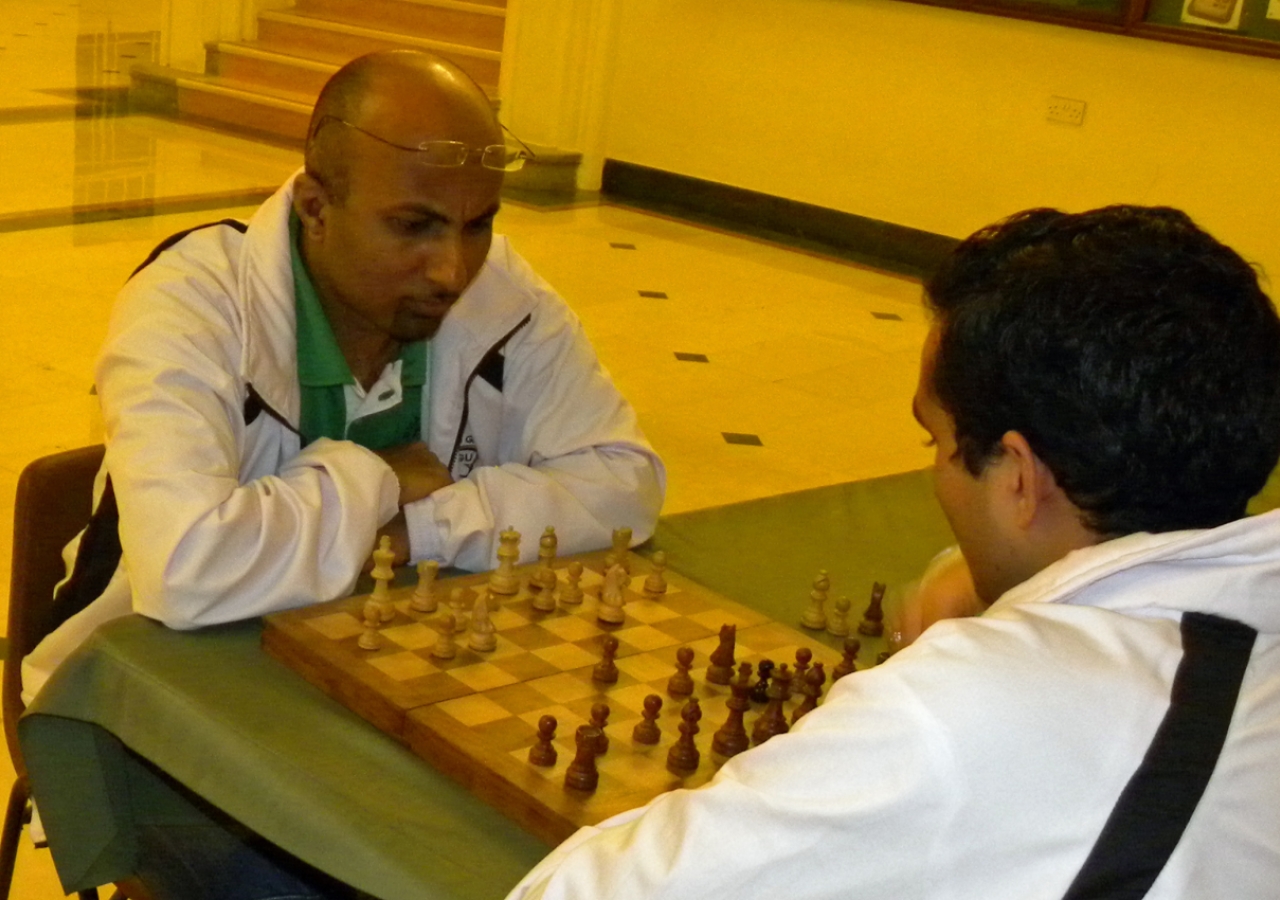 An intense game of chess being played at the Ismaili Games Uganda.