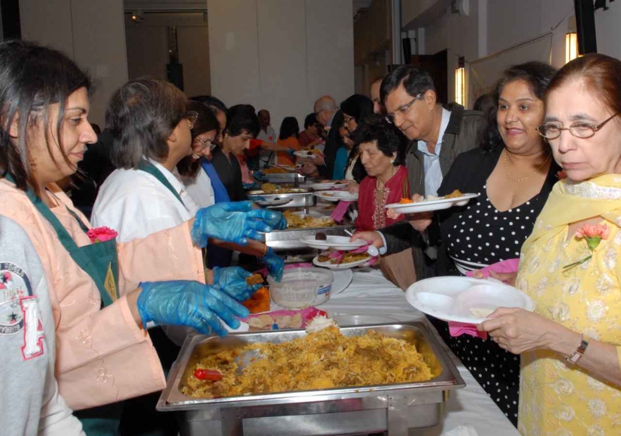 A full three-course luncheon war served by volunteers at the Seniors Fair.