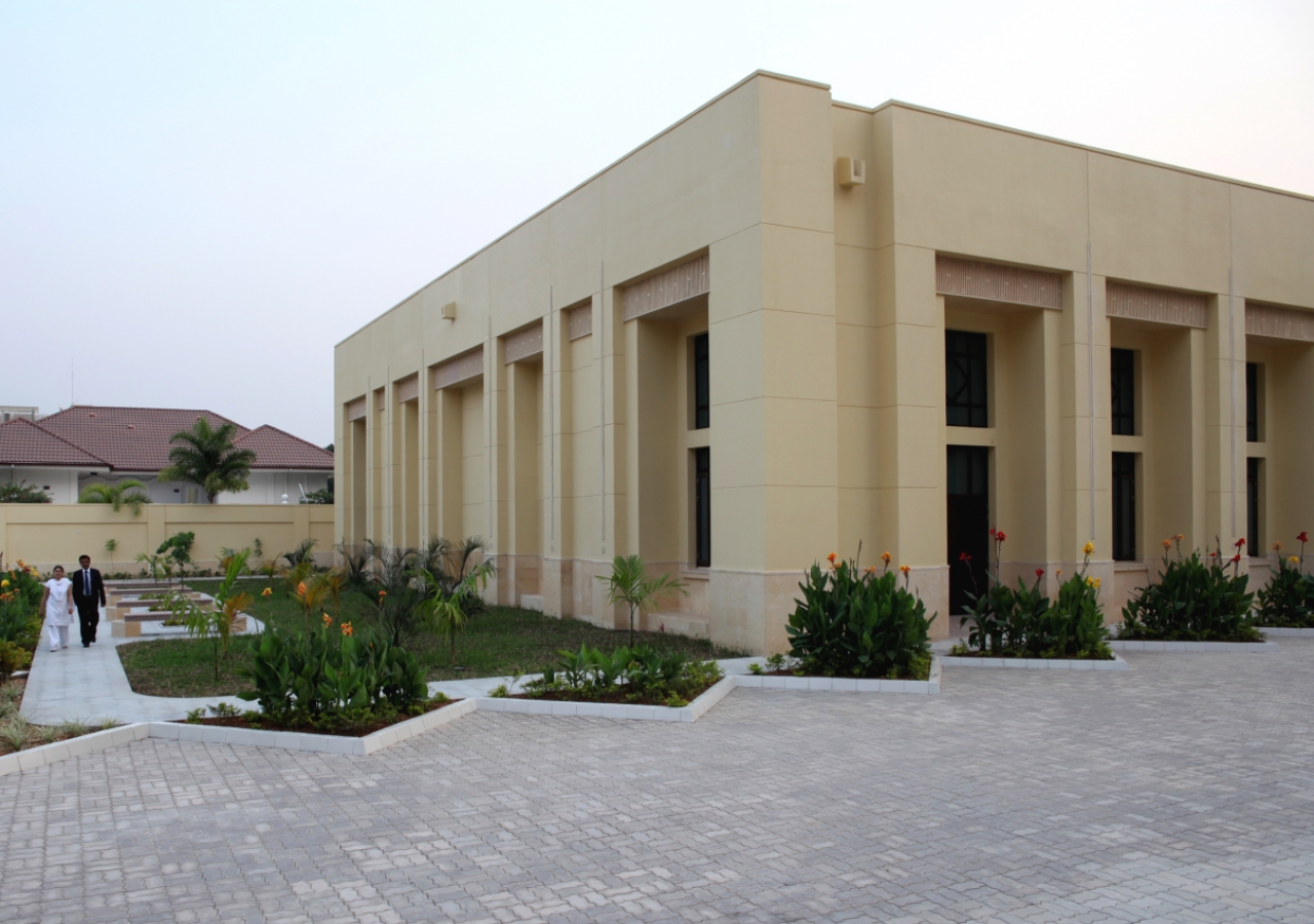 Gardens and planters filled with various of species of trees, shrubs and fragrant plants surround the Jamatkhana complex.