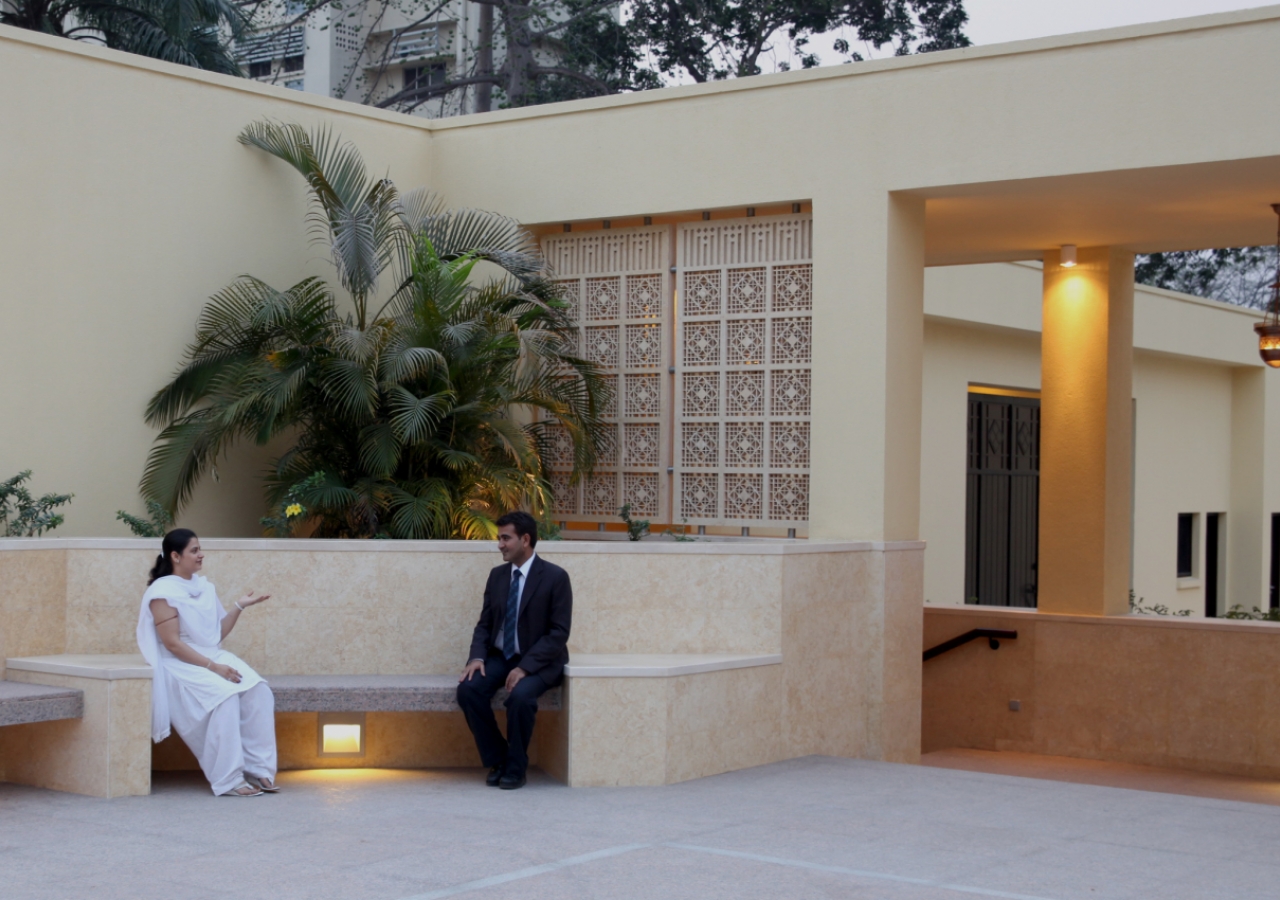 Nooks for quiet conversation and reflection can be found both inside and outside the Ismaili Jamatkhana and Centre complex.