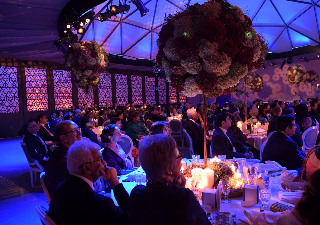 Jamati and institutional leaders from around the world listen in awe to the specially composed musical performance. Photo: Zahur Ramji