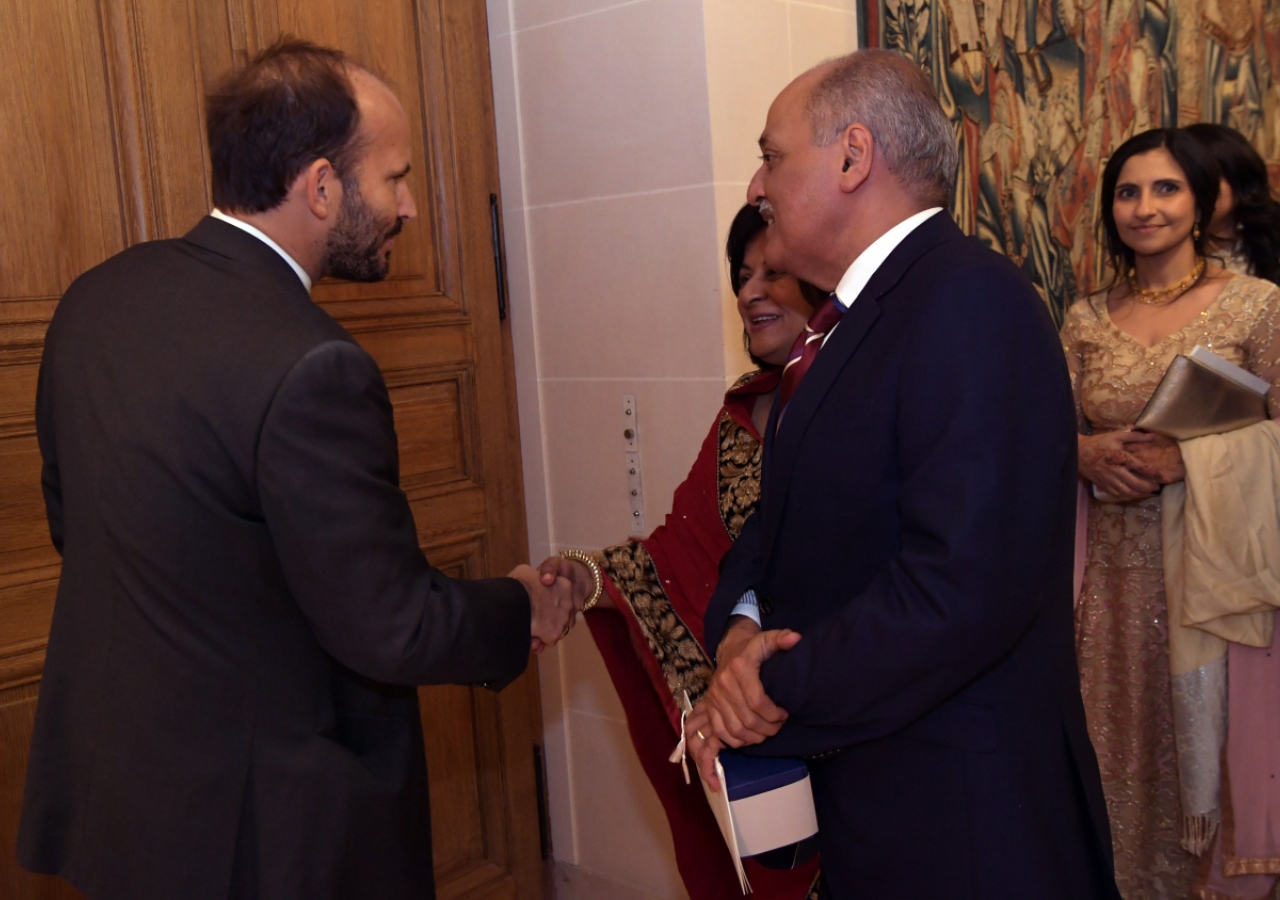 Prince Hussain meets with Jamati and institutional leaders at the celebration of Hazar Imam’s 80th birthday. Photo: Zahur Ramji