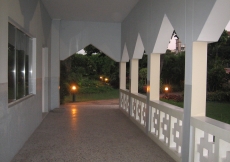 A walkway leading to garden of the Maputo Jamatkhana in Mozambique. 