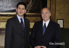 Mawlana Hazar Imam meets with British Foreign Secretary, The Rt Honourable David Miliband, London, 3 July 2008.