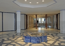 The outer Entrance Hall of the Ismaili Centre, London, provides a calming welcomes to visitors from the bustling city streets.