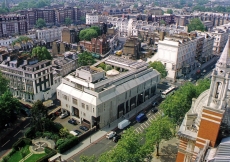 An aerial view of the Ismaili Centre, London.