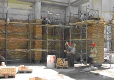 May 2007: A distinguishing feature of the Ismaili Centre, Dushanbe is the meticulous placement of  brickwork. Some 3 million bricks were used in the construction of the complex.