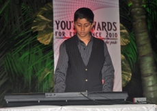 Alif Dossani, a visually-challenged youth from Bandra Yuwan, Mumbai performs on the keyboard.