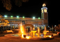 Upanga Jamatkhana in Dar es Salaam is lit up for Mawlana Hazar Imam’s visit.