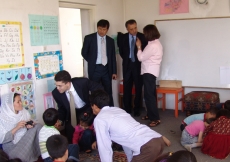 President Shair Baz Hakemy and Aitmadi Karim Dad Mehri visit the National Council Sparks ECD Program.