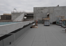 Jan 2012: The Ismaili Centre, Toronto will feature a roof top terrace that will be used to host special events. This view looks back towards the social hall and administrative block of the Centre.