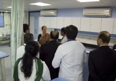 Princess Zahra visits the intensive care unit at Prince Aly Khan Hospital.